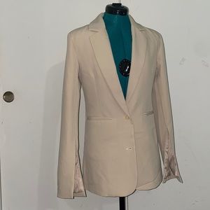 Cream split cuff blazer ASOS